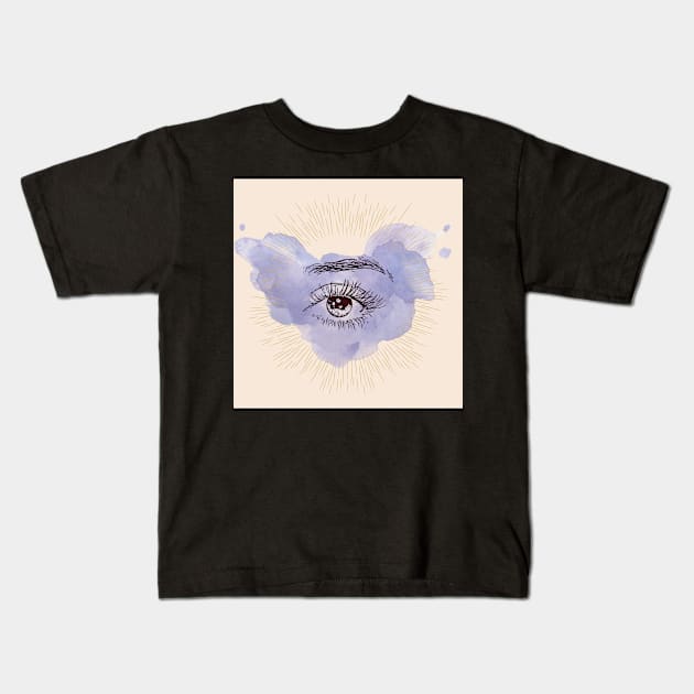 Watercolor Eye Looking in your soul Kids T-Shirt by Aesth